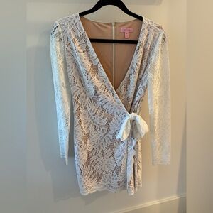 White Lace Wrap romper